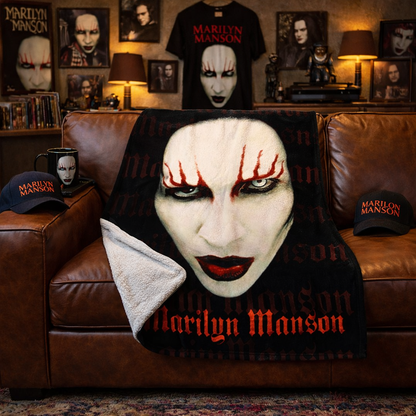 Rocksax Marilyn Manson Blanket - Lips
