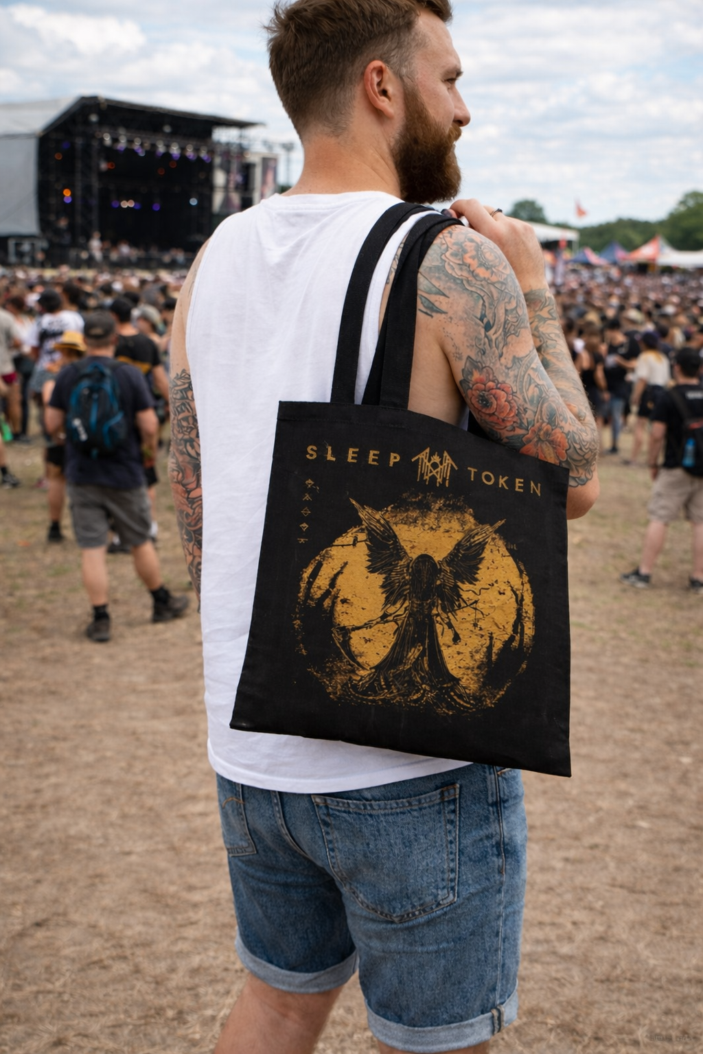 Rocksax Sleep Token Tote Bag - TMBTE (Gold)
