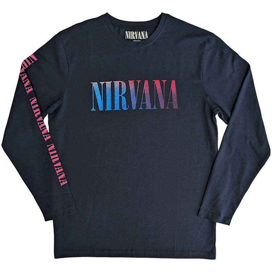 Nirvana Long Sleeve T Shirt - Angelic Gradient