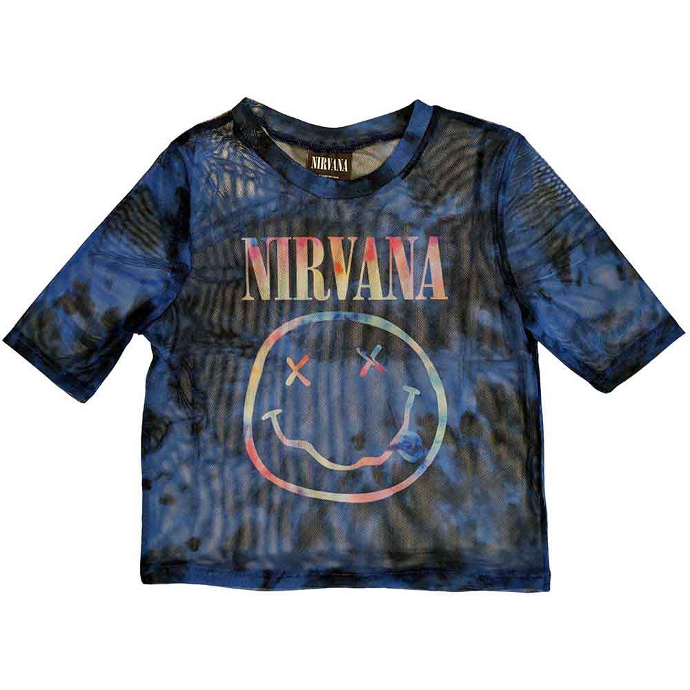 Nirvana Women's Short Sleeve Crop Top - Pastel Happy Face | Buy Now For 24.99