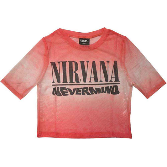 Nirvana Women's Short Sleeve Crop Top - Nevermind Wavy Logo | Buy Now For 24.99