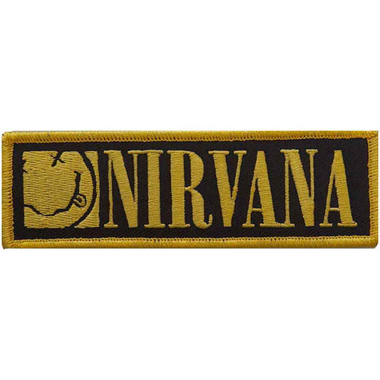 Nirvana Patches - Iron On - Logo & Happy Face Bordered Small