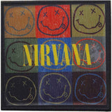 Nirvana Patches - Iron On - Distressed Happy Face Blocks