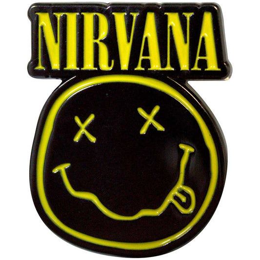 Nirvana Pin - Badge - Logo & Happy Face Cut-Out