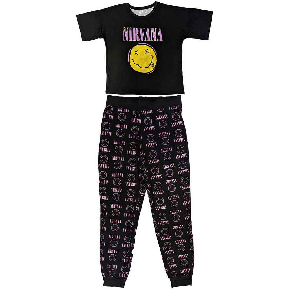 Nirvana Women's Pyjamas - Xerox Happy Face Pink | Buy Now For 39.99