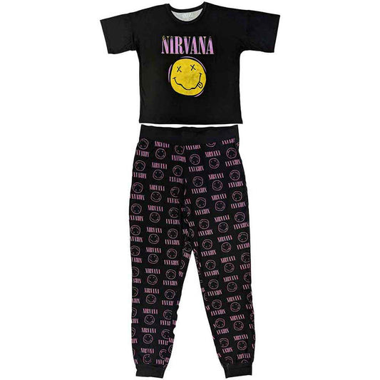 Nirvana Women's Pyjamas - Xerox Happy Face Pink | Buy Now For 39.99