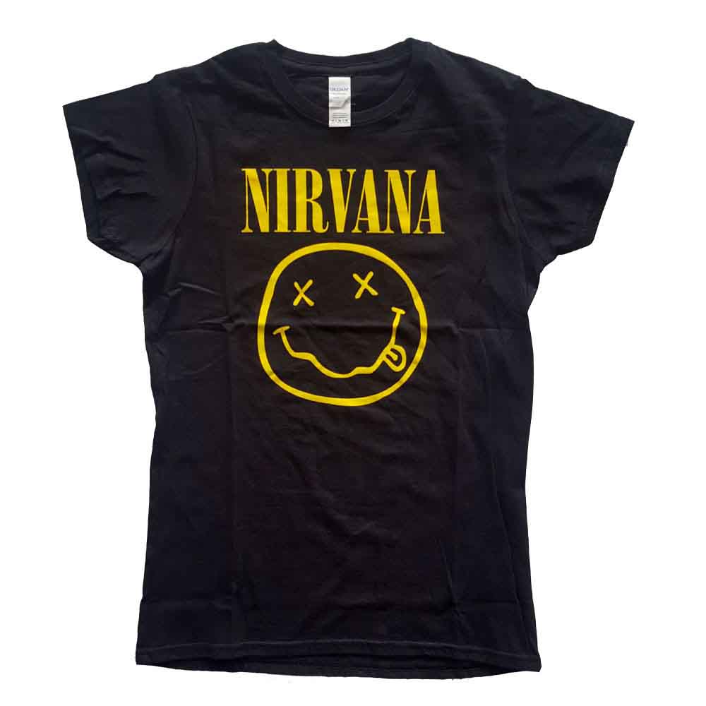 Nirvana Women's T Shirt - Yellow Happy Face | Buy Now For 24.99