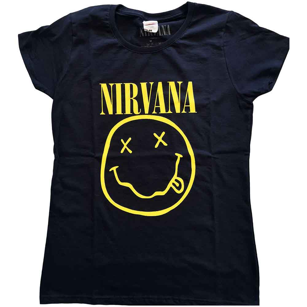 Nirvana Women's T Shirt - Yellow Happy Face | Buy Now For 24.99