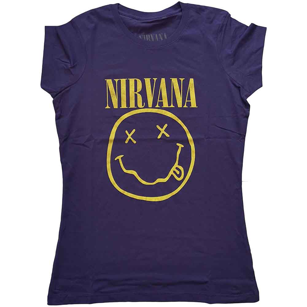Nirvana Women's T Shirt - Yellow Happy Face | Buy Now For 24.99