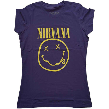 Nirvana Women's T Shirt - Yellow Happy Face | Buy Now For 24.99