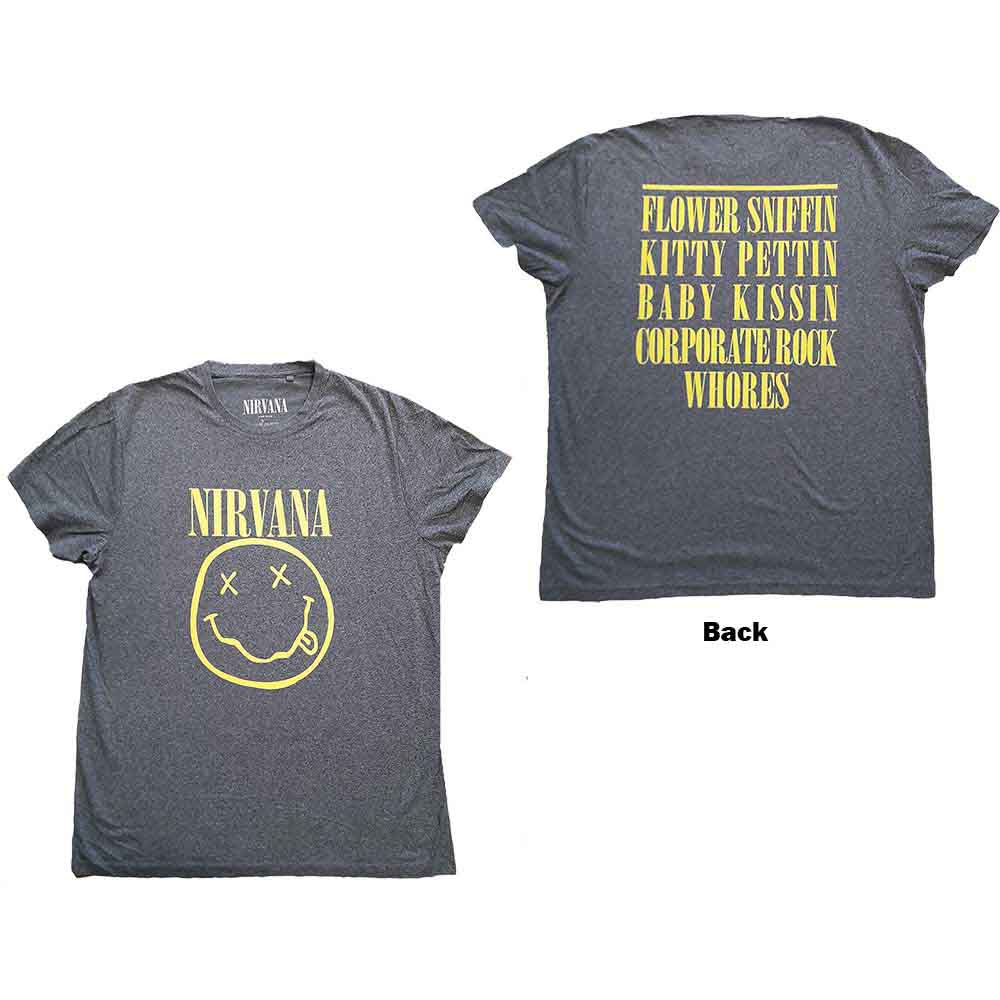 Nirvana T Shirt - Yellow Happy Face Flower Sniffin' | Buy Now For 24.99
