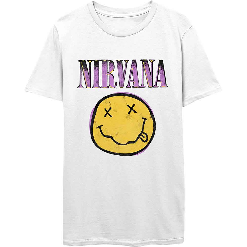 Nirvana T Shirt - Xerox Happy Face Pink