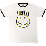 Nirvana T Shirt - Double Happy Face Ringer