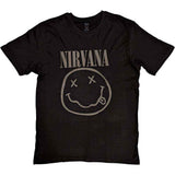 Nirvana T Shirt - Black Happy Face Hi-Build