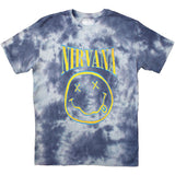 Nirvana T Shirt - Happy Face Blue Stroke