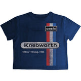 Oasis Woman's Navy Crop Top - Knebworth '96