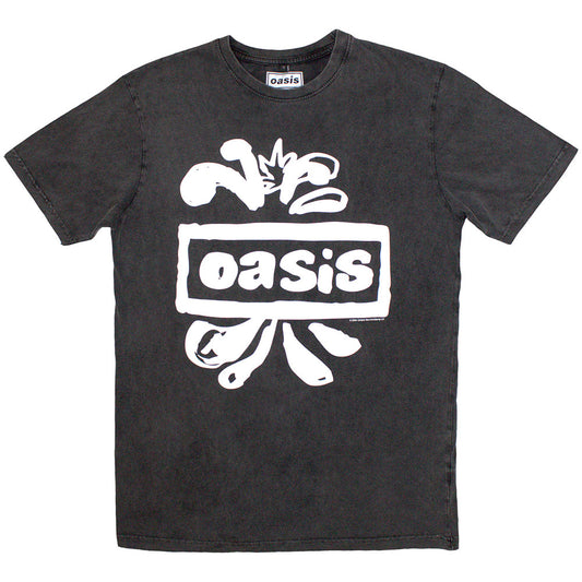 Oasis T Shirt - Logo Splat Stone Wash