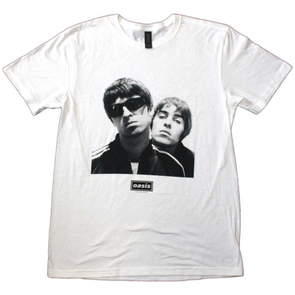 Oasis White T Shirt - Noel & Liam Square Photo