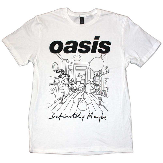 Oasis White T Shirt - Definitely Maybe Line Drawing