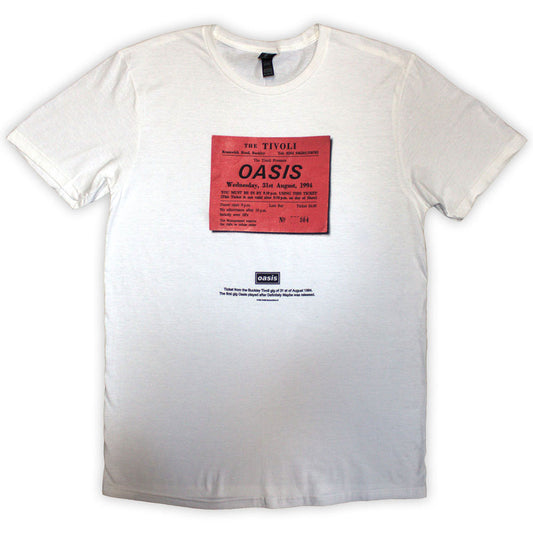 Oasis White T Shirt - Definitely Maybe Ticket Stub