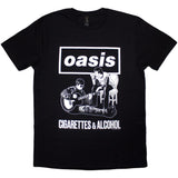 Oasis T Shirt - Cigarettes & Alcohol Illustration Mono | Buy Now For 24.99