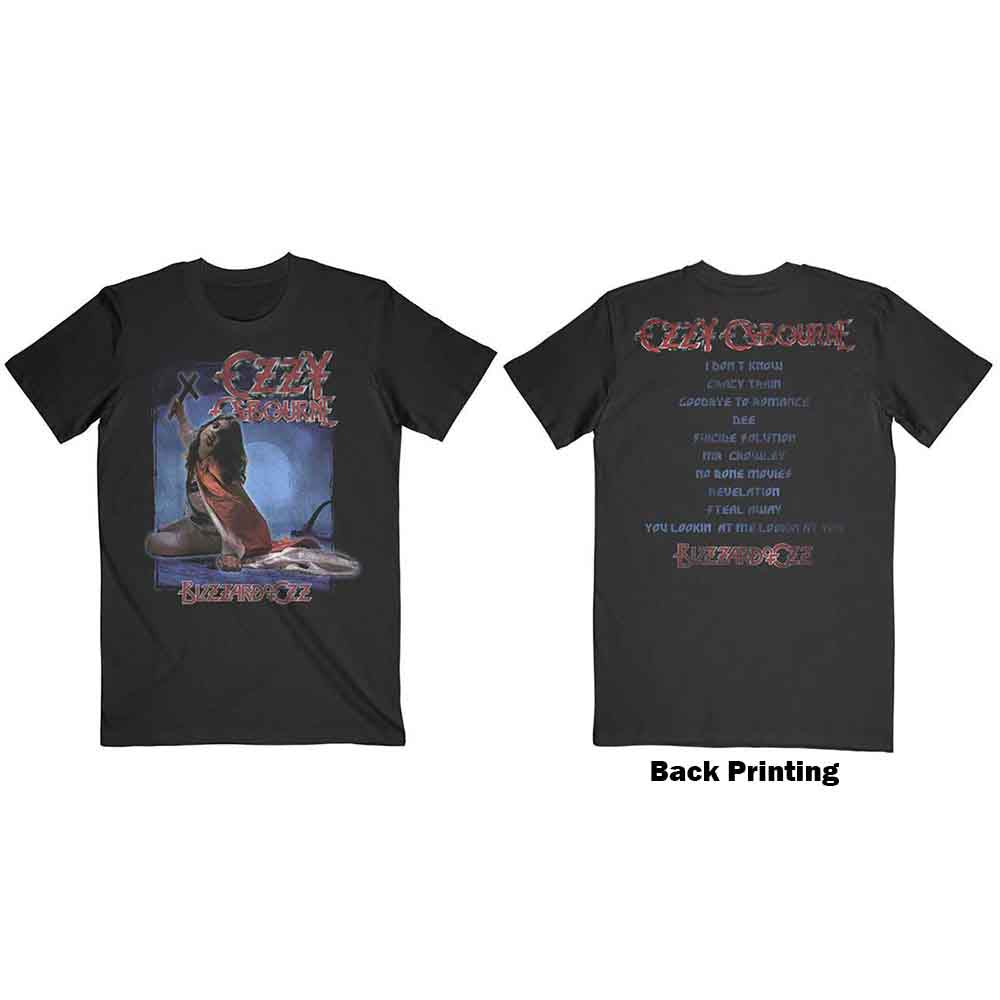 Ozzy Osbourne T Shirt - Blizzard of Ozz Tracklist