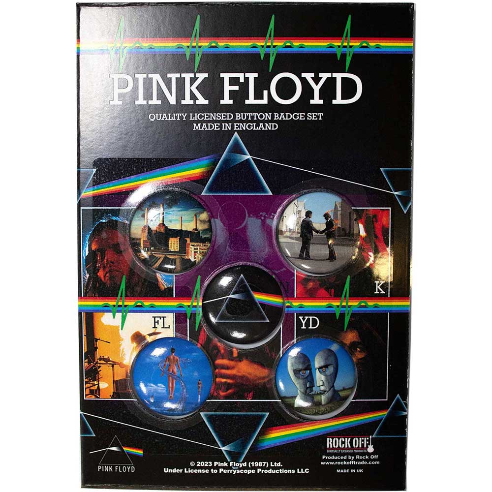 Pink Floyd Plastic Pin Badge - Album Covers