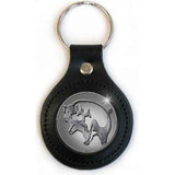 Pink Floyd Leather Keychains - Pig Icon On Leather
