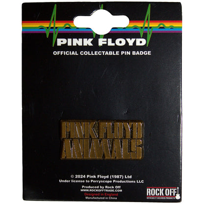Pink Floyd Pin Badge - Animals Gold Text Logo