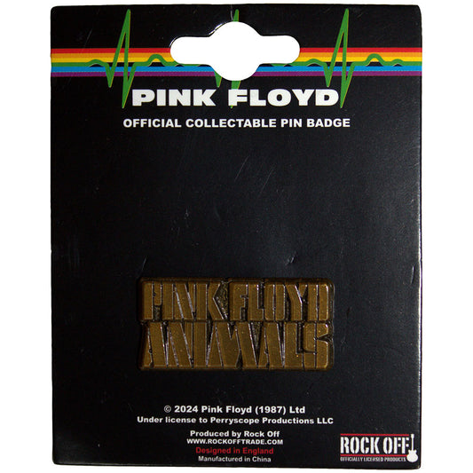 Pink Floyd Pin Badge - Animals Gold Text Logo