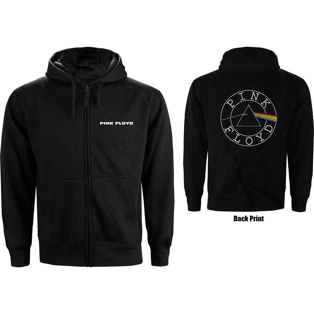 Pink Floyd Women's Zip Hoodie - Circle Logo Backprint | Buy Now For 44.99