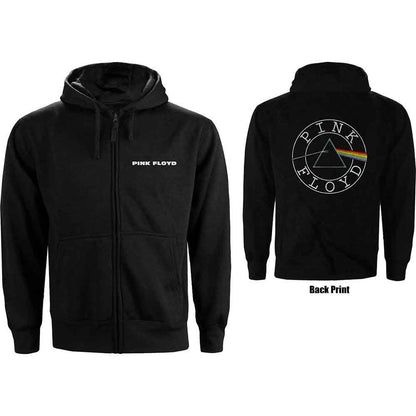 Pink Floyd Women's Zip Hoodie - Circle Logo Backprint | Buy Now For 44.99