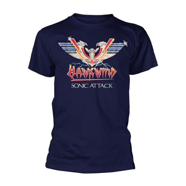 Hawkwind T Shirt - Sonic Attack (Navy)