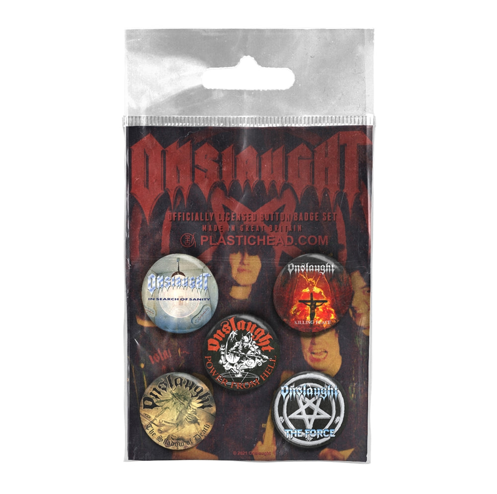 Onslaught Badge Pack - Onslaught Button Badge Set | Buy Now For 19.99