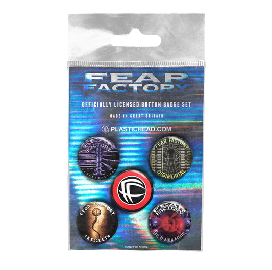 Fear Factory Badge Pack - Albums 1992-2001 Button Badge Set | Buy Now For 19.99