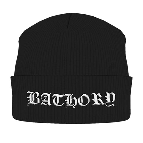 Bathory Beanie - White Logo (Embroidered) | Buy Now For 22.99