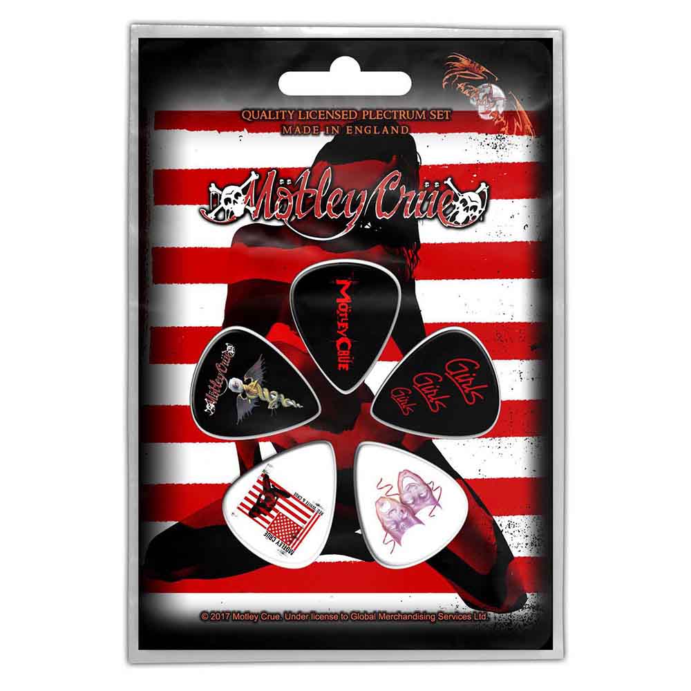 Mötley Crüe Plectrum - Multi-pack - Red, White & Crue