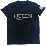 Queen T Shirt - Logo & Crest App Slub