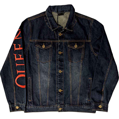 Queen Denim Jacket - White Crest