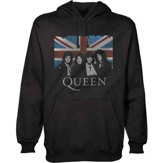Queen Pullover Hoodie - Vtge Union Jack