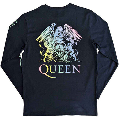 Queen Long Sleeve T Shirt - Rainbow Crest