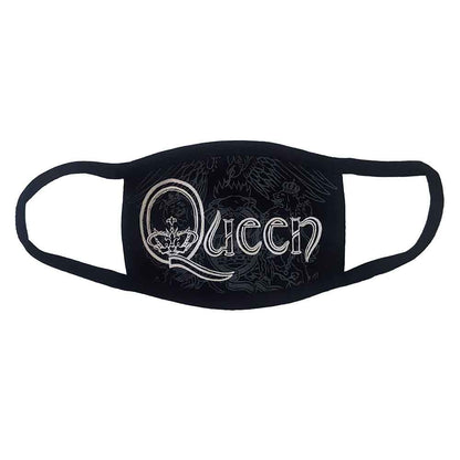 Queen Face Masks - White Retro Logo