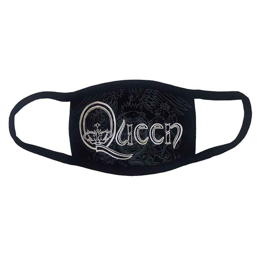 Queen Face Masks - White Retro Logo