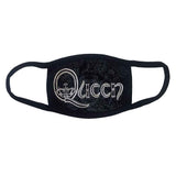 Queen Face Masks - White Retro Logo