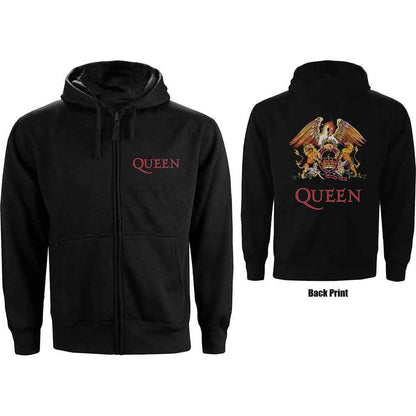 Queen Women's Zip Hoodie - Classic Crest Back Print | Buy Now For 44.99