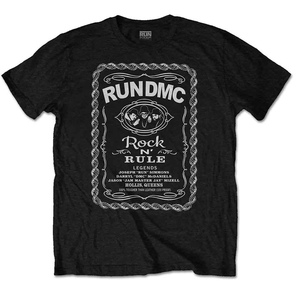 Run DMC T Shirt - Rock 'n Rule Whiskey Label