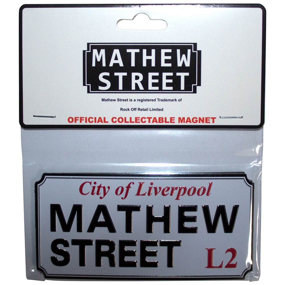 Rock Off Fridge Magnets - Mathew Street Liverpool Sign Embossed