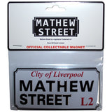 Rock Off Fridge Magnets - Mathew Street Liverpool Sign Embossed
