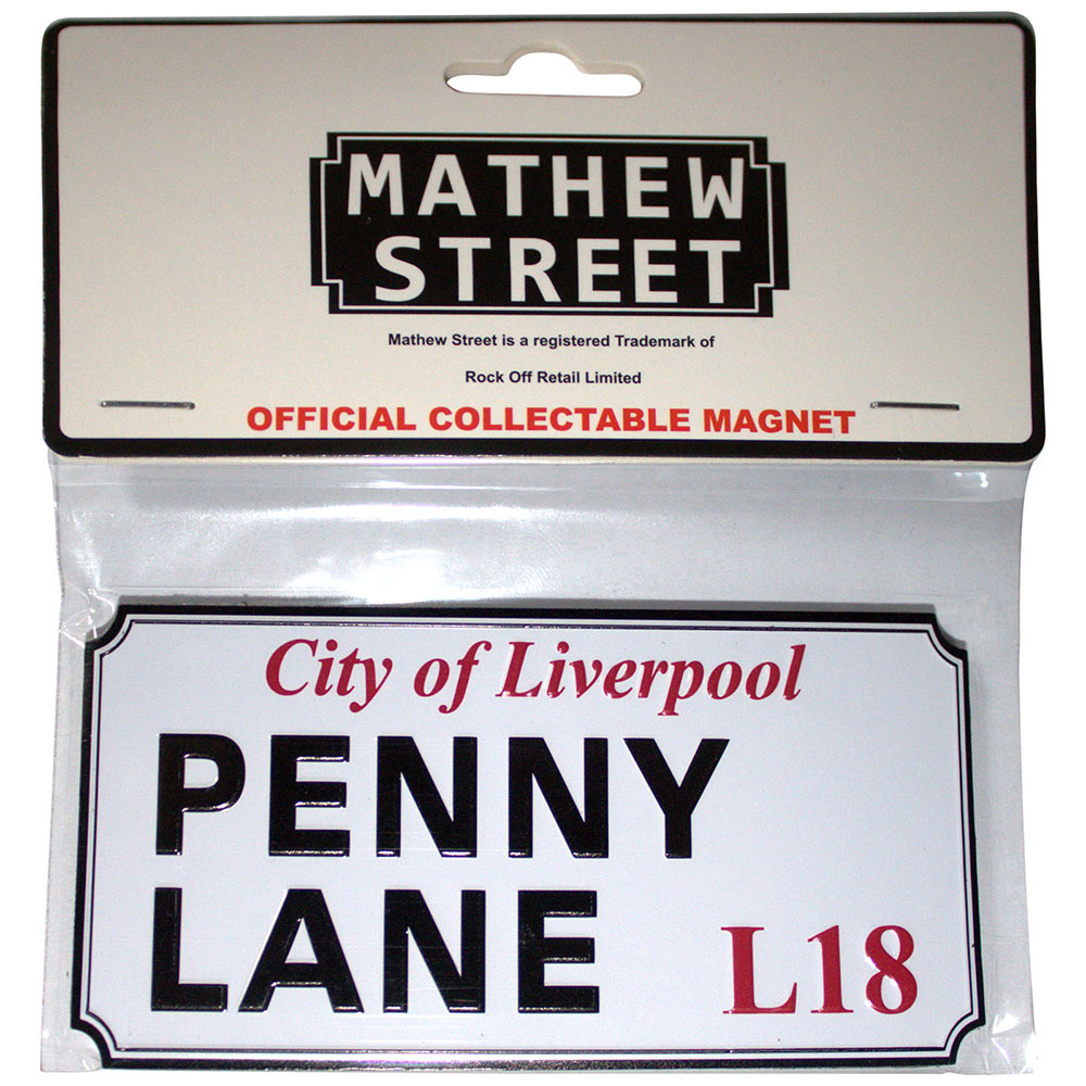 Rock Off Fridge Magnets - Penny Lane Liverpool Sign Embossed