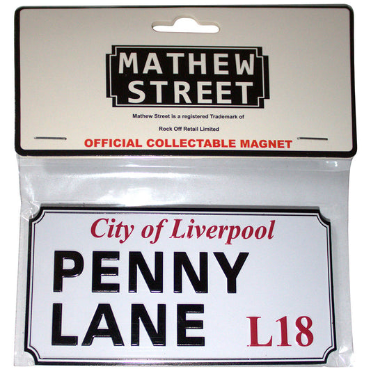 Rock Off Fridge Magnets - Penny Lane Liverpool Sign Embossed